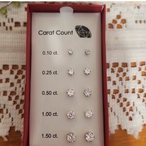 Avon Silver Stud Earrings Set